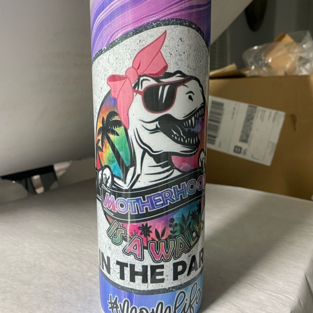 Motherhood dinosaur tumbler